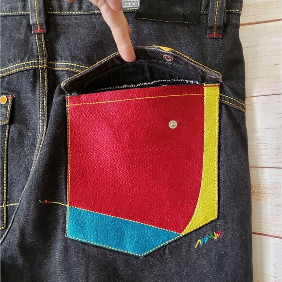 Men's COOGI 100% Cotton Denim Long Shorts Zipper Fly Back Patch Pockets Waist 38 - Picture 9 of 13